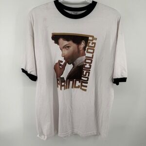 Vintage Prince Musicology Live 2004 Tour Ringer T-Shirt‎ Mens XL White Bay Side